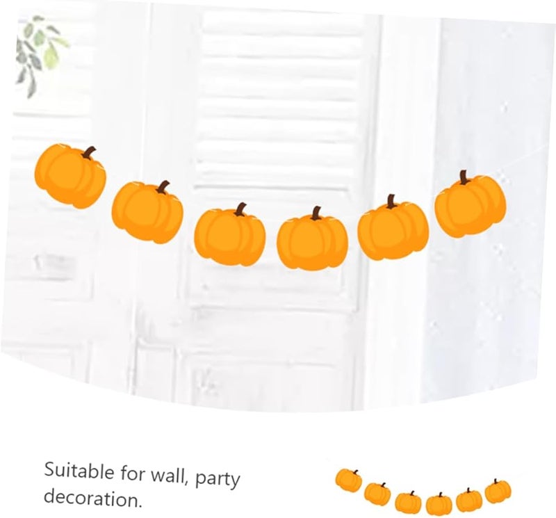 Thanksgiving Pumpkin Banner Fall Home Decor Hanging Ornament Photo Prop - Image 3